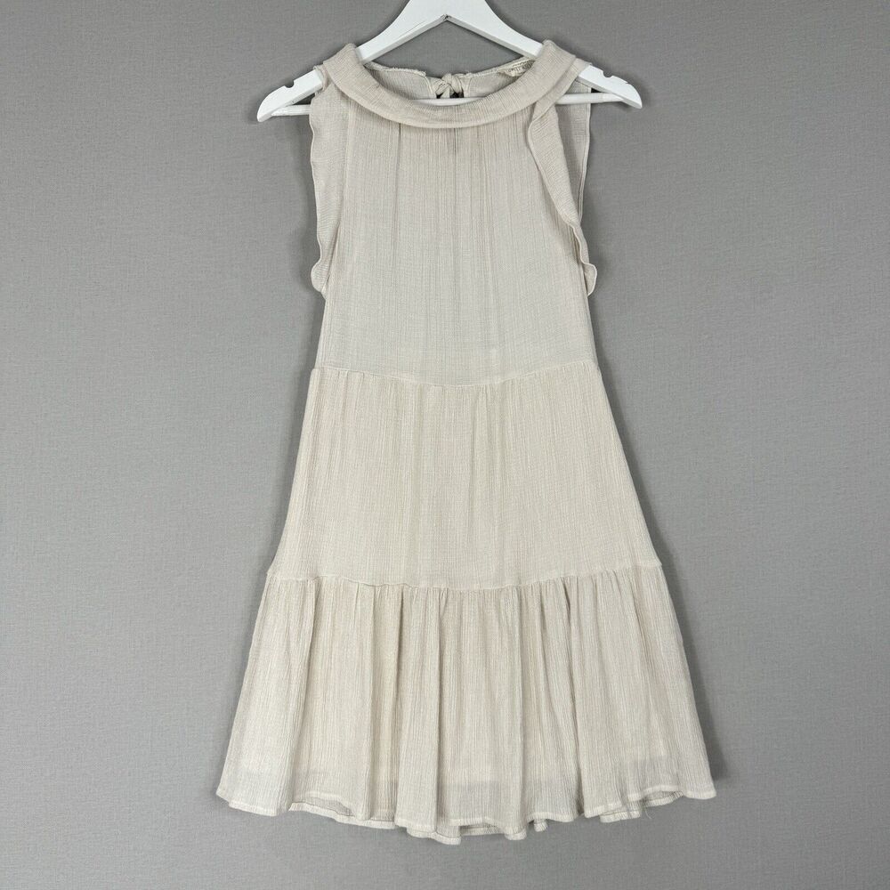 Sweet‎ Wanderer Womens Dress Medium White Tiered Crinkle Beachy Coquette Fairy